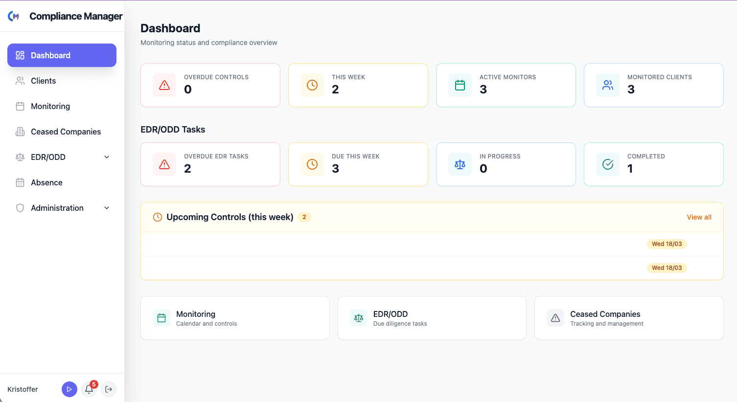 ComplianceTask screenshot